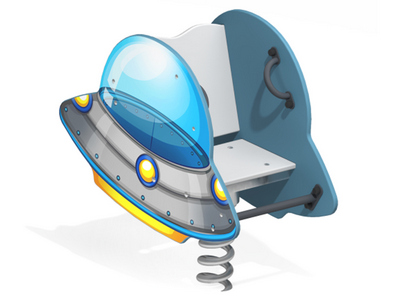 Качалка на одинарной пружине Инопланетный корабль 1