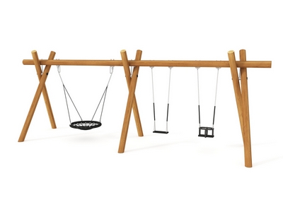 Качели тройные Триумф 8 на импрегнированных бревнах