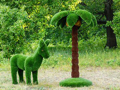 Топиари композиция ослик под пальмой - газон Deluxe