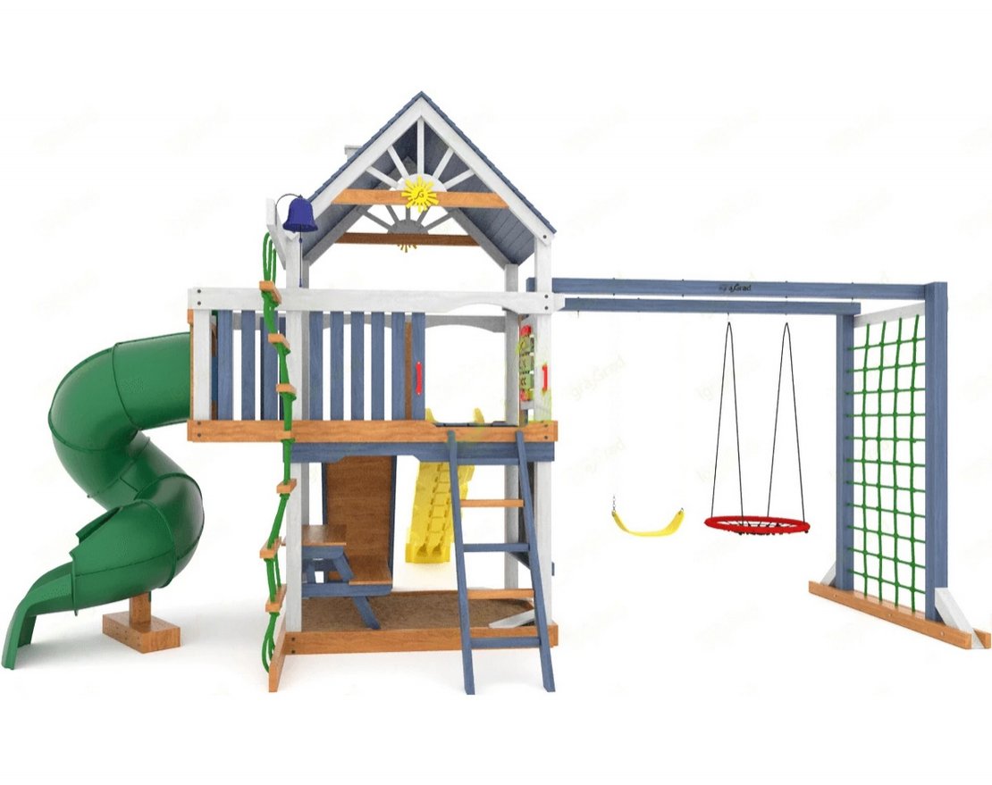 Детская площадка Шато с трубой (Дерево) мод.1 - вид 4
