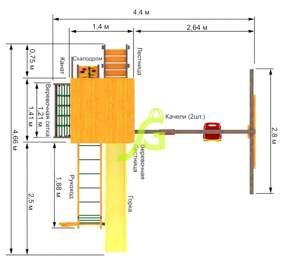 Детская площадка Classic Панда Фани Gride с рукоходом NEW - вид 4