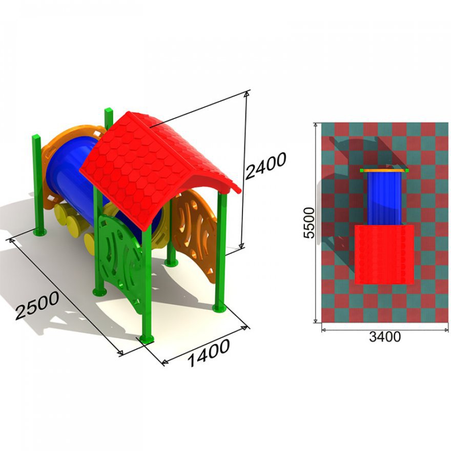 Детский игровой комплекс Паровозик 2 - вид 3