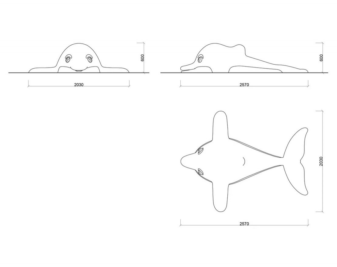 Фигура из резиновой крошки Дельфин - вид 4