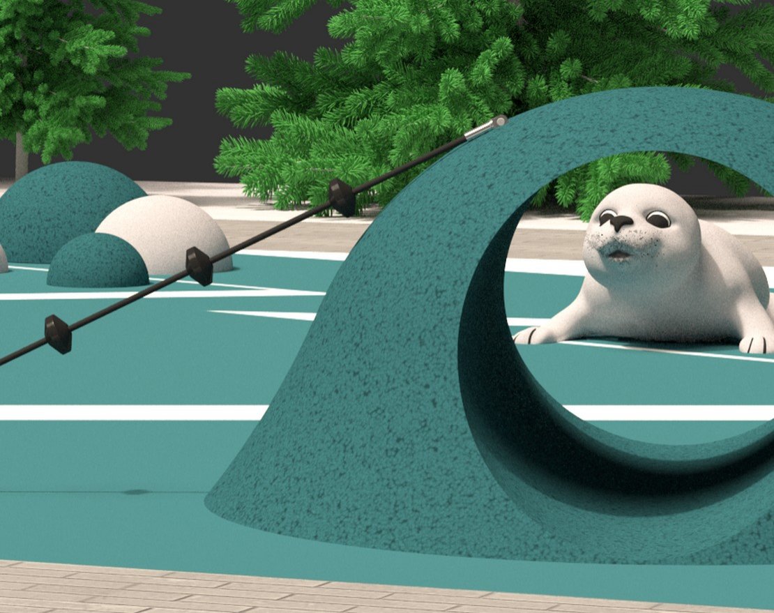 Фигура из резиновой крошки Нерпа - вид 3