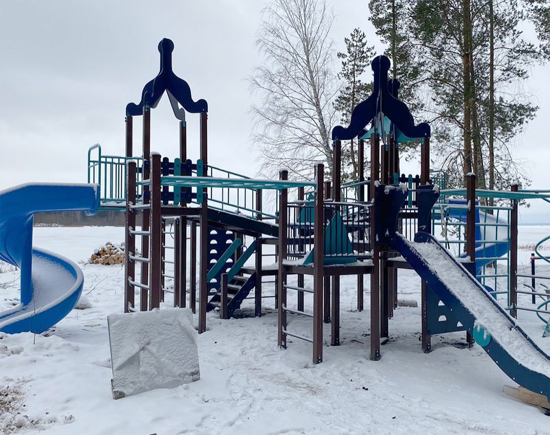 Игровой комплекс Лагуна с металлическим скатом 1500 и винтовыми открытми скатами Н-2000 ДИО 10113 - вид 4