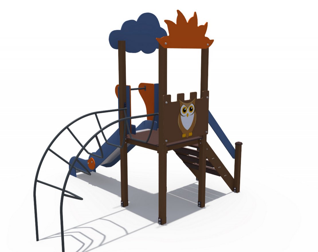 Игровой комплекс Совёнок с металлическим скатом Н-1200 ДИО 04118 - вид 2