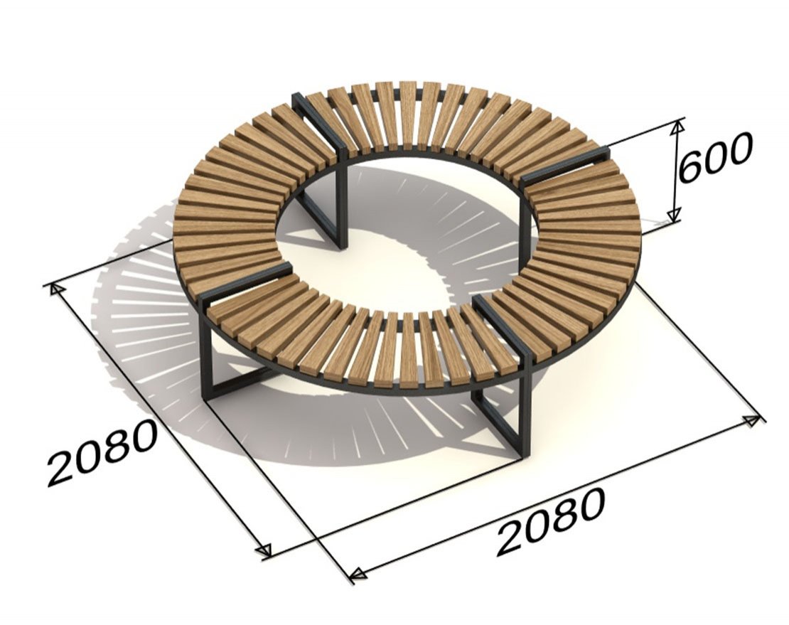 Лавочка круглая - вид 2