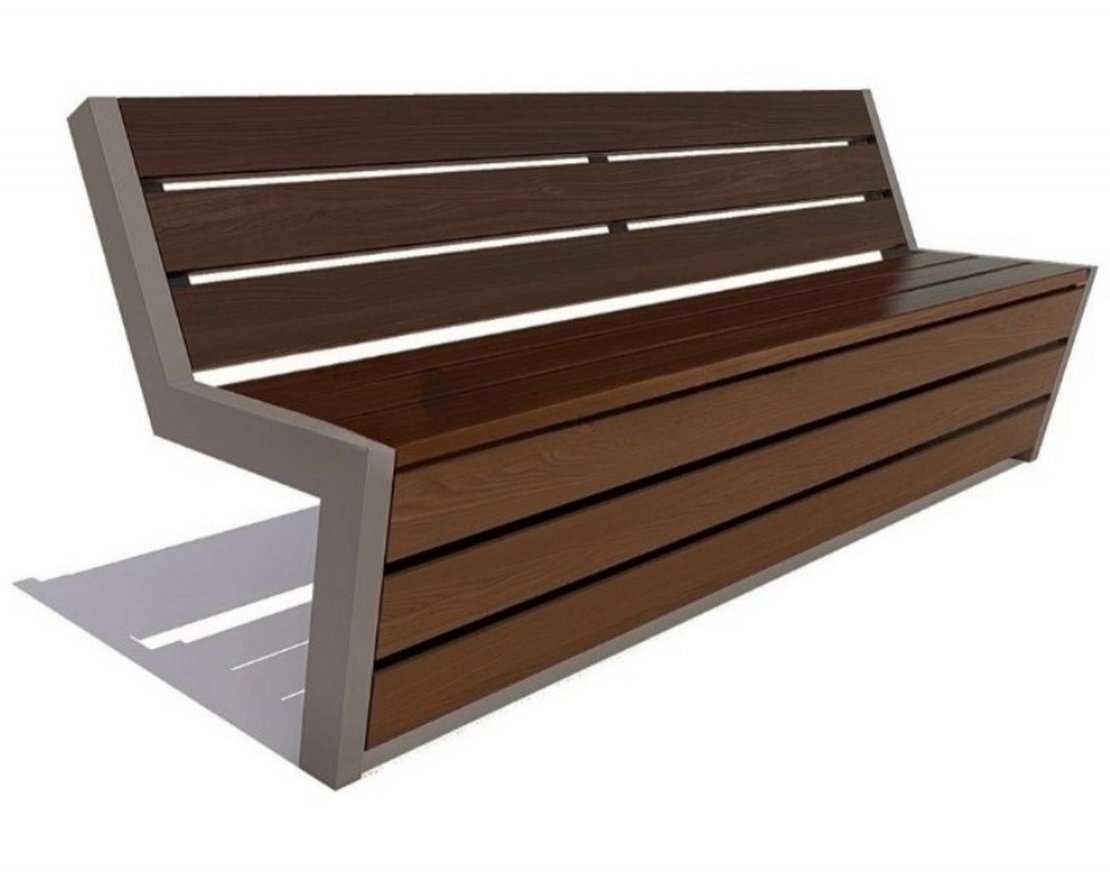 Парковая скамейка Техно, Лиственница (брус 30х120) - вид 5