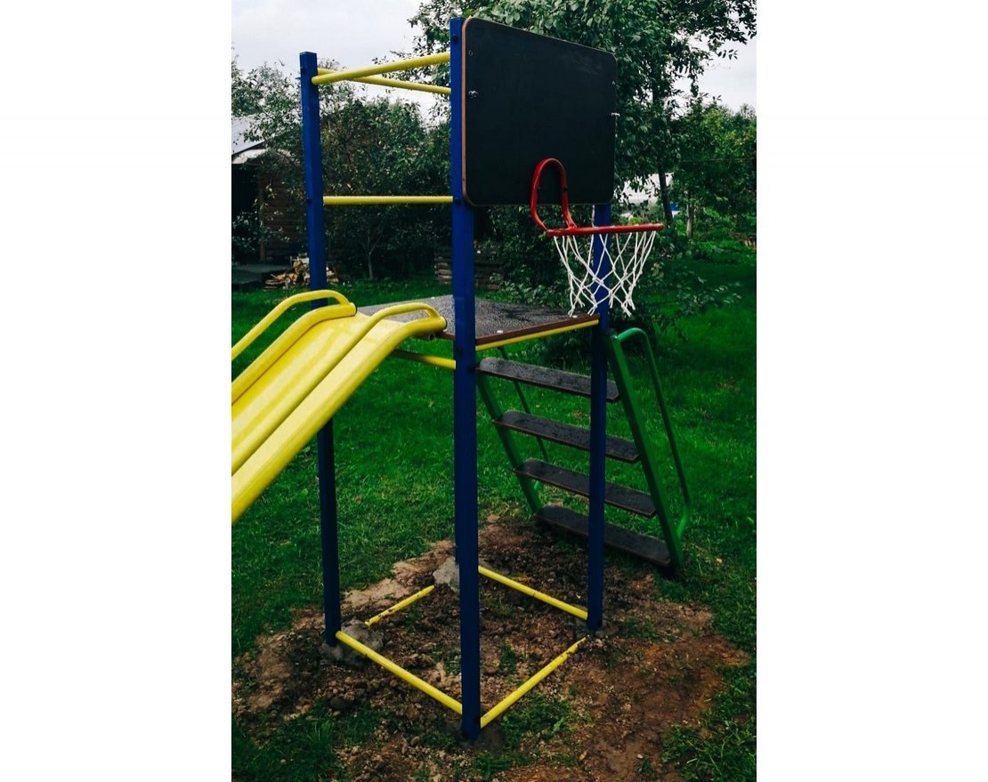 Щит с кольцом баскетбольным 295 мм к квадратному профилю - вид 2