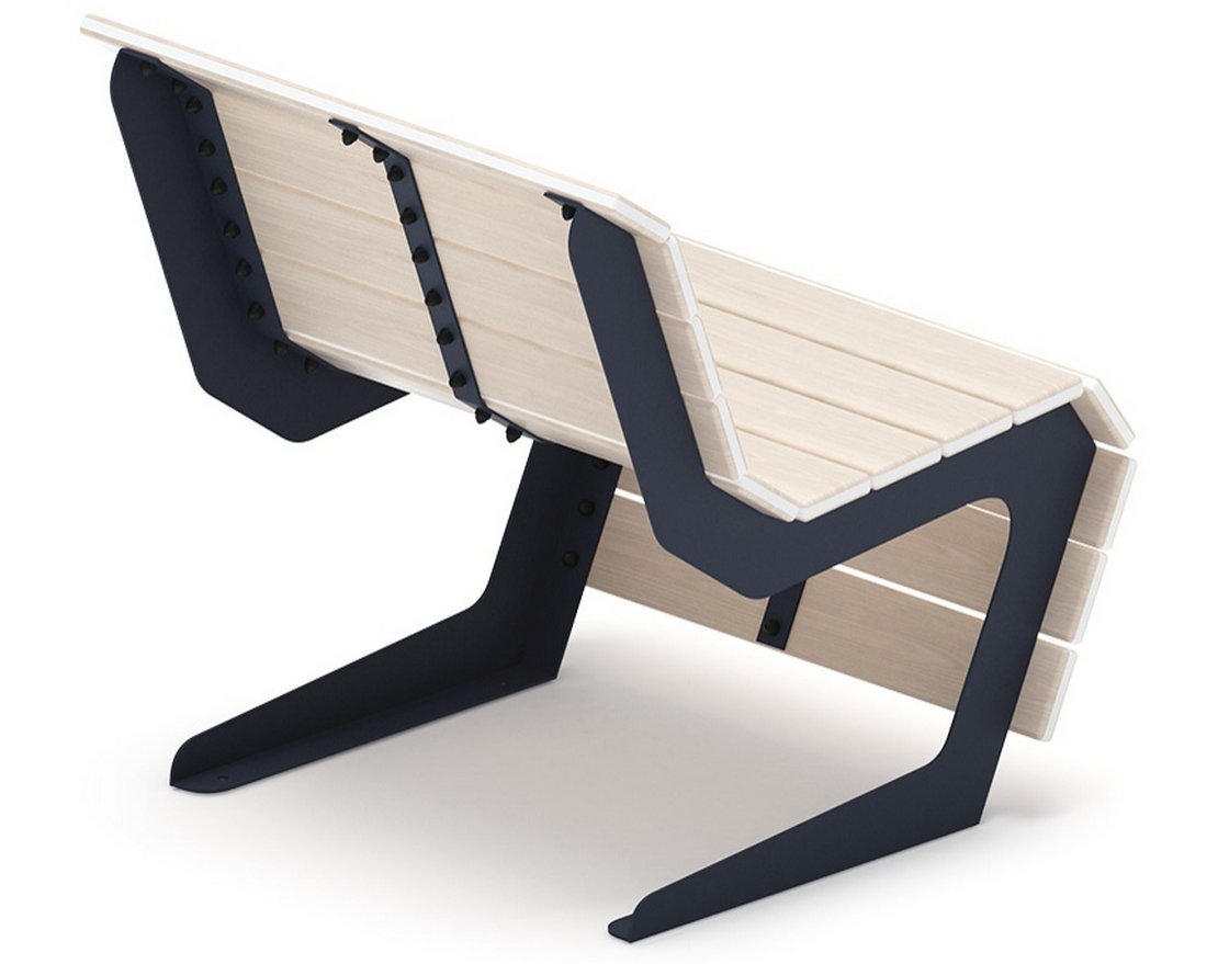 Скамья Волна спокойствия-4 (светлый дуб) - вид 3