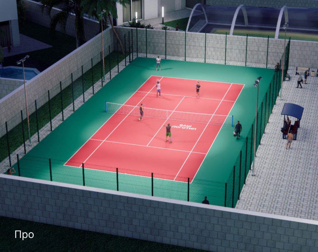 Теннисный корт TORUDA T-1 (37х19, игровое поле 24х11) - вид 3