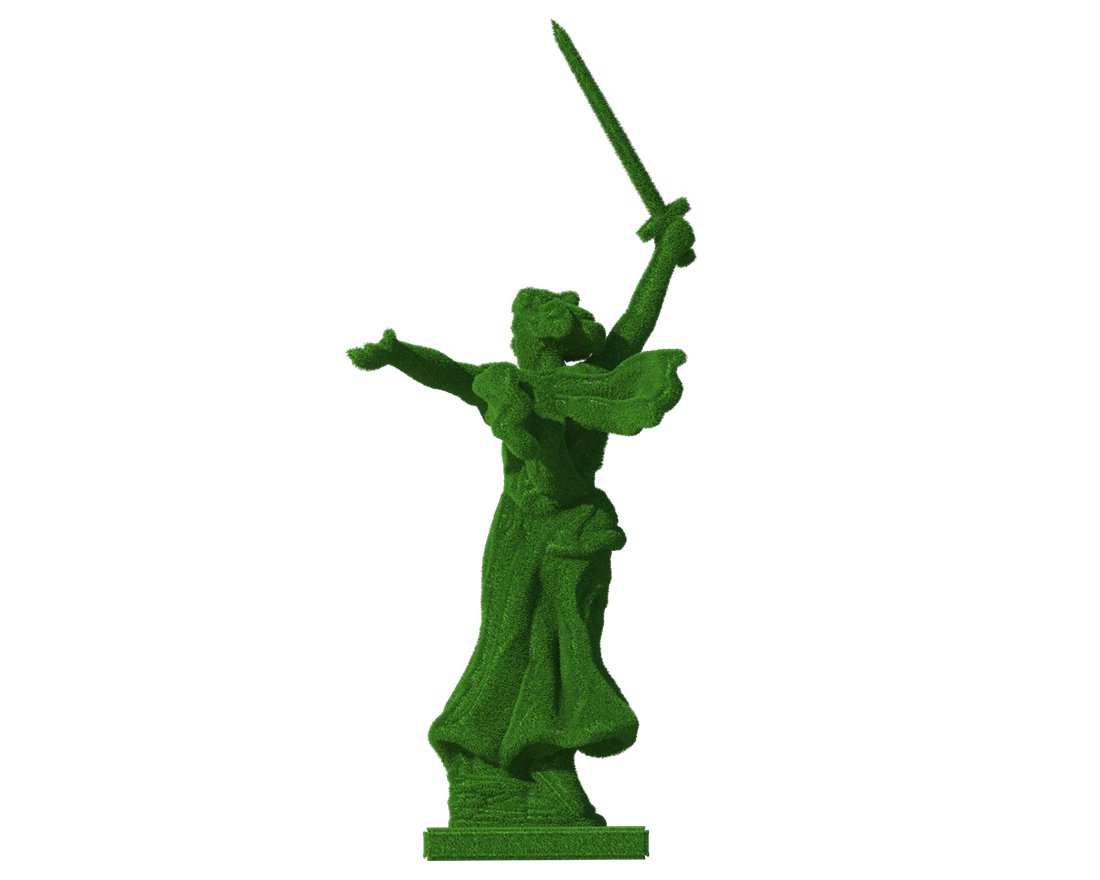 Топиари статуя Родина-мать, h=295см - газон Есо - вид 4