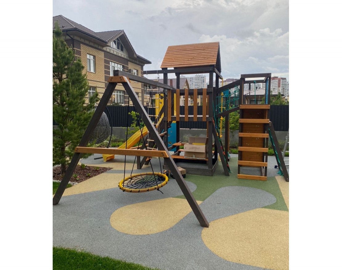 Детская игровая площадка на бесшовном резиновом покрытии - вид 4