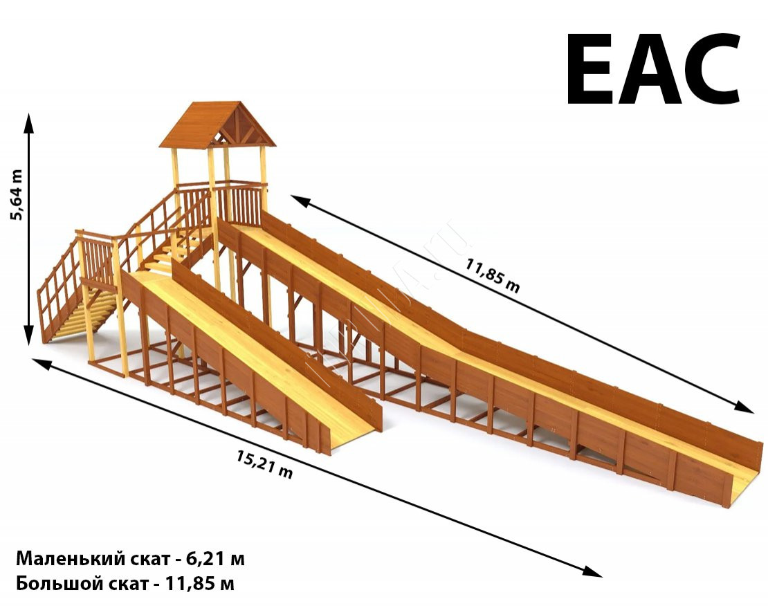 Зимняя горка TORUDA Север - 9/2 (скат 11,85 м и 6,21 м)