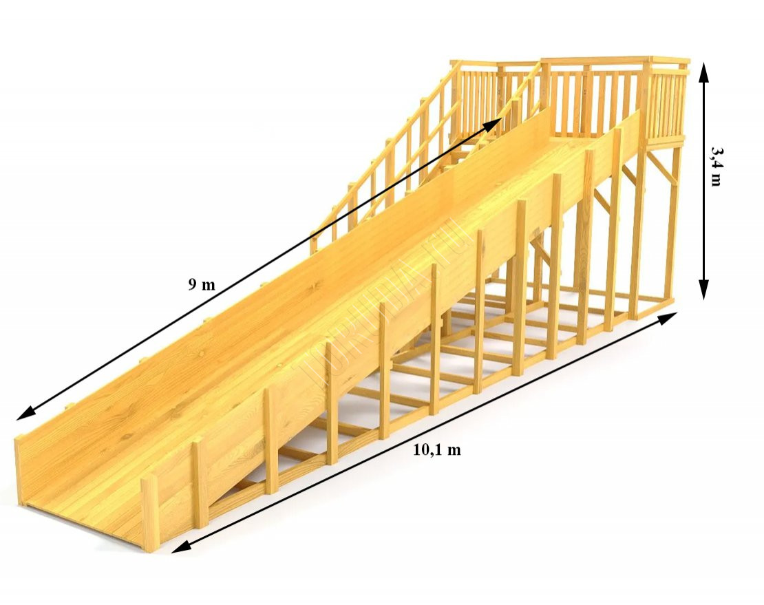 Зимняя горка TORUDA Север wood-8 (скат 9 м)