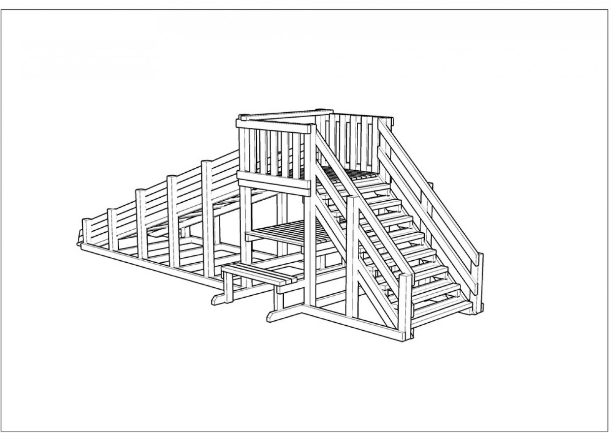 Зимняя деревянная заливная горка Снежный Барс 2 - вид 3