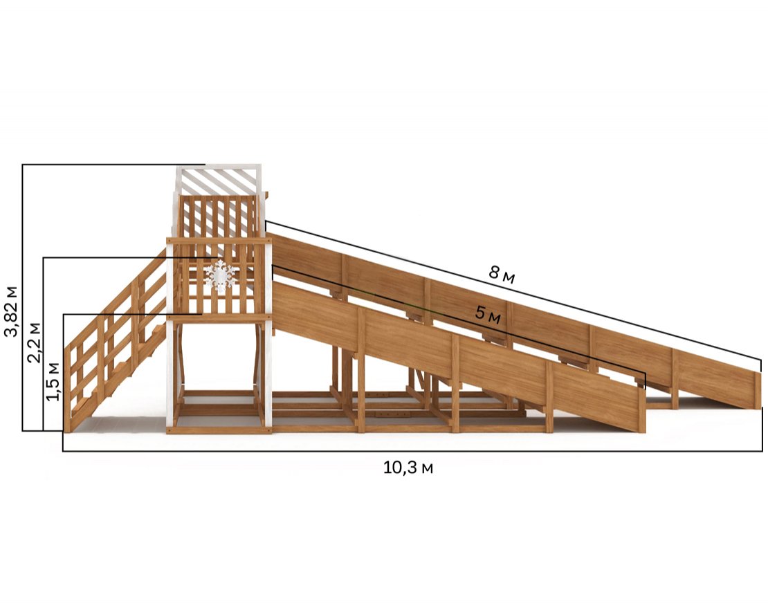 Зимняя горка Snow Fox, скат 8+5 м мод. 3 - вид 3