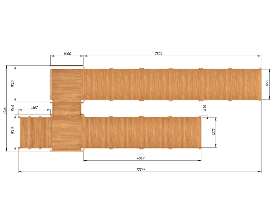 Зимняя горка Snow Fox, скат 8+5 м мод. 3 - вид 4