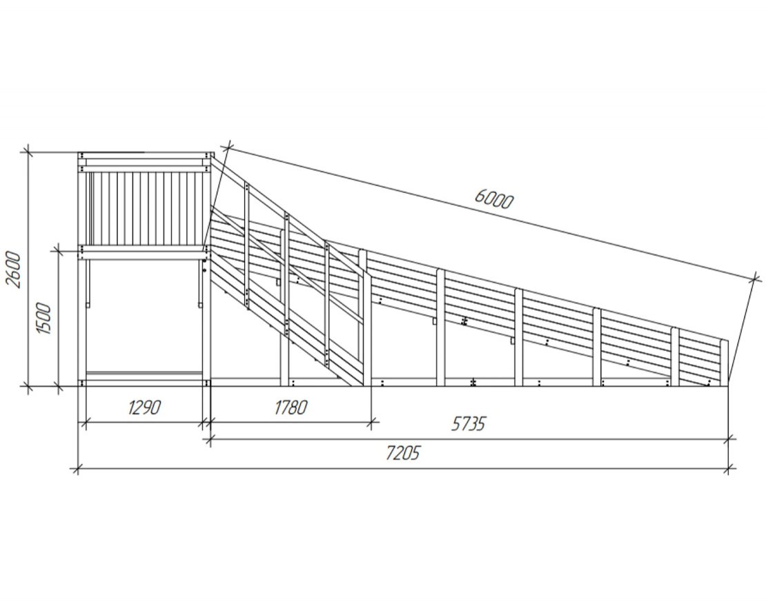 Зимняя горка TORUDA Север wood-4/1 (скат 6 м) - вид 5