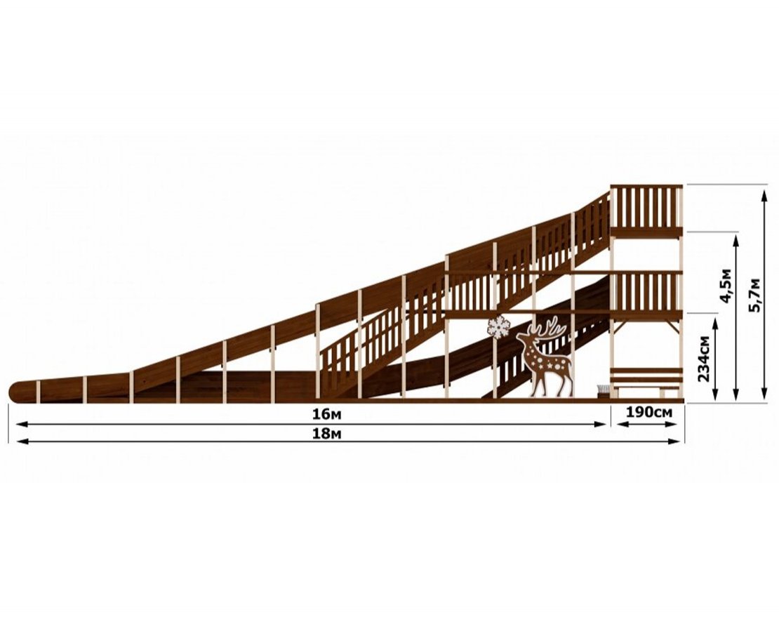 Зимняя горка Ледяной полёт - вид 2
